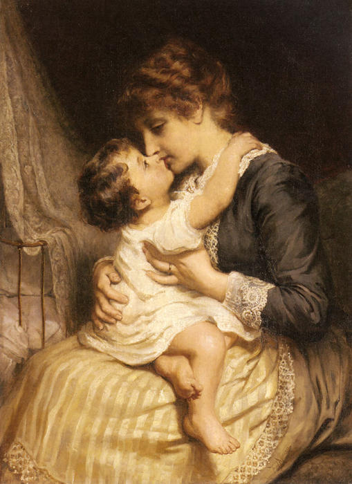 Wikioo.org – L'Encyclopédie des Beaux Arts - Peinture, Oeuvre de Frederick Morgan - L amour maternel