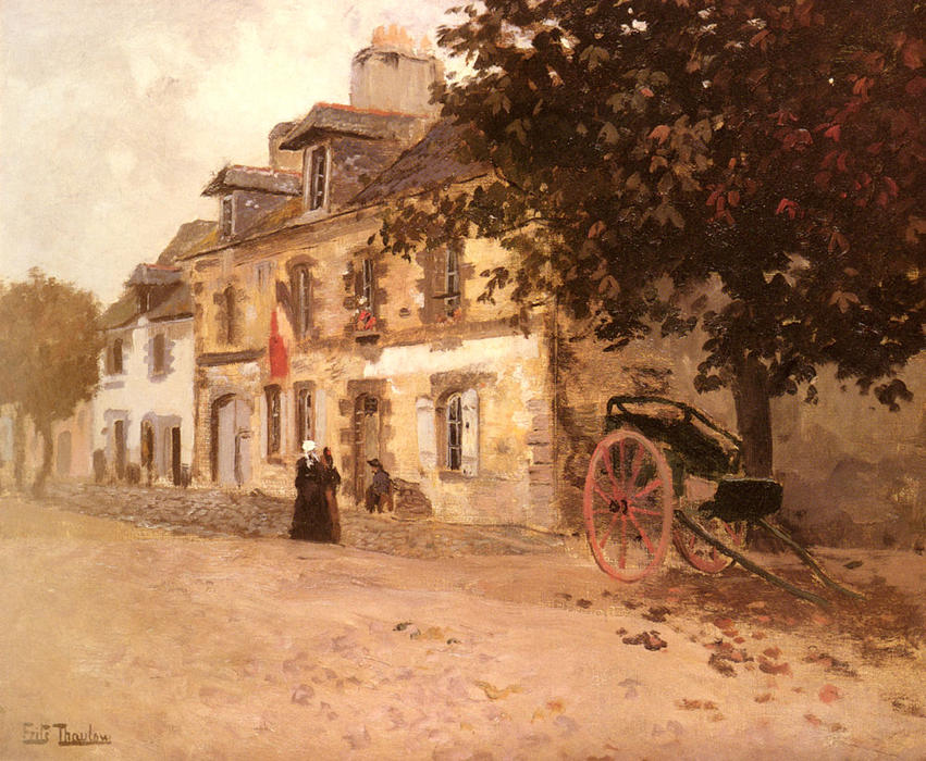 Wikioo.org - The Encyclopedia of Fine Arts - Painting, Artwork by Frits Thaulow - A Village Street in France