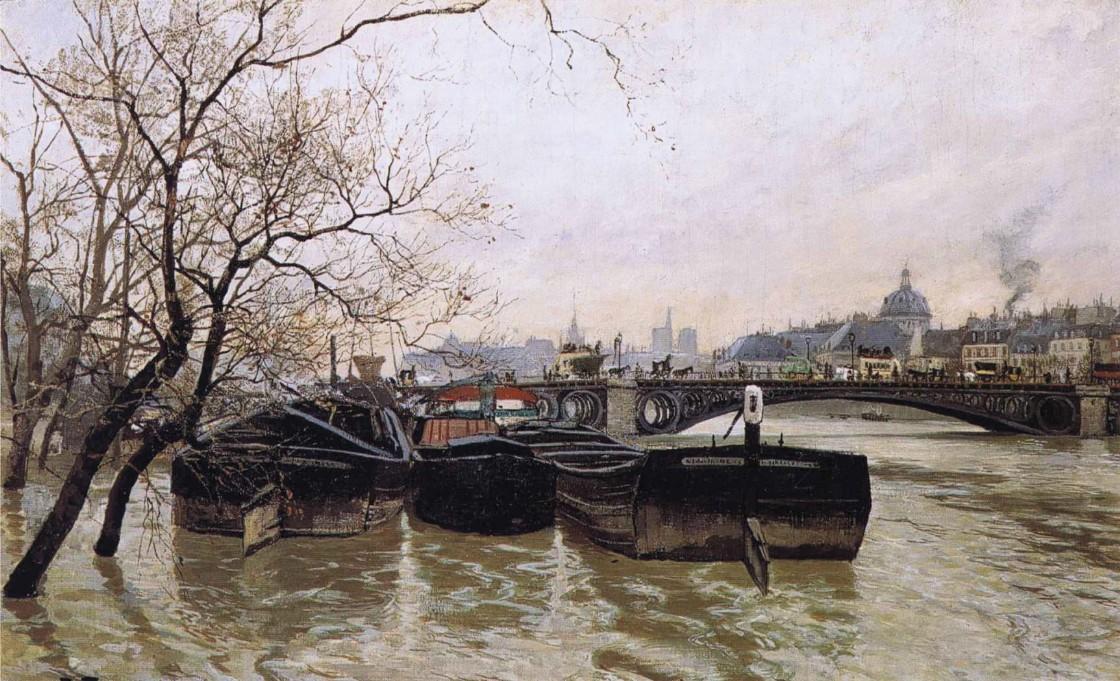 Wikioo.org - The Encyclopedia of Fine Arts - Painting, Artwork by Frits Thaulow - Flooding by the Seine