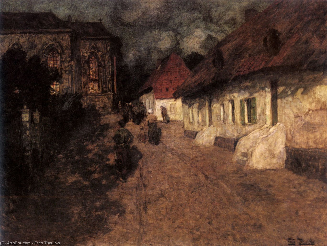 Wikioo.org - The Encyclopedia of Fine Arts - Painting, Artwork by Frits Thaulow - Midnight Mass