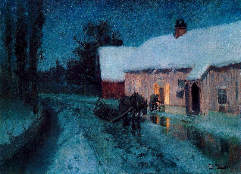 Wikioo.org - The Encyclopedia of Fine Arts - Painting, Artwork by Frits Thaulow - Night