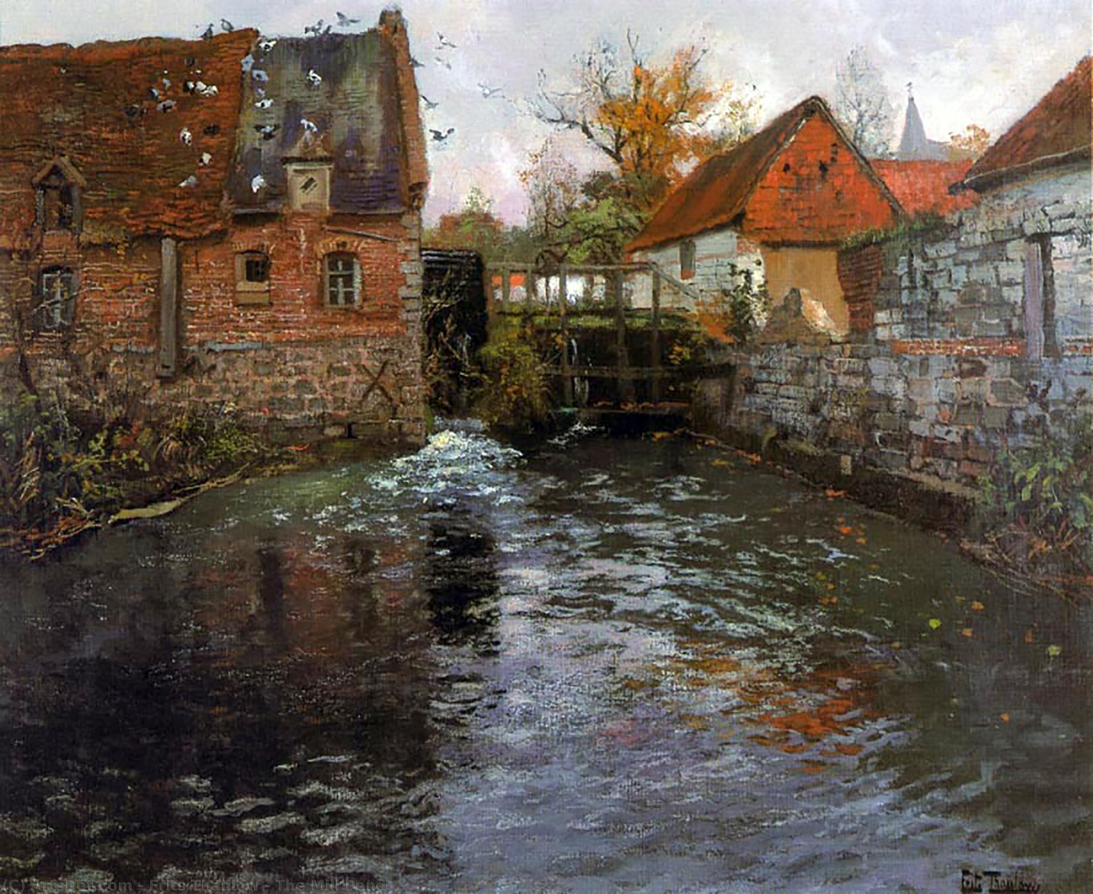 Wikioo.org - The Encyclopedia of Fine Arts - Painting, Artwork by Frits Thaulow - The Mill Pond