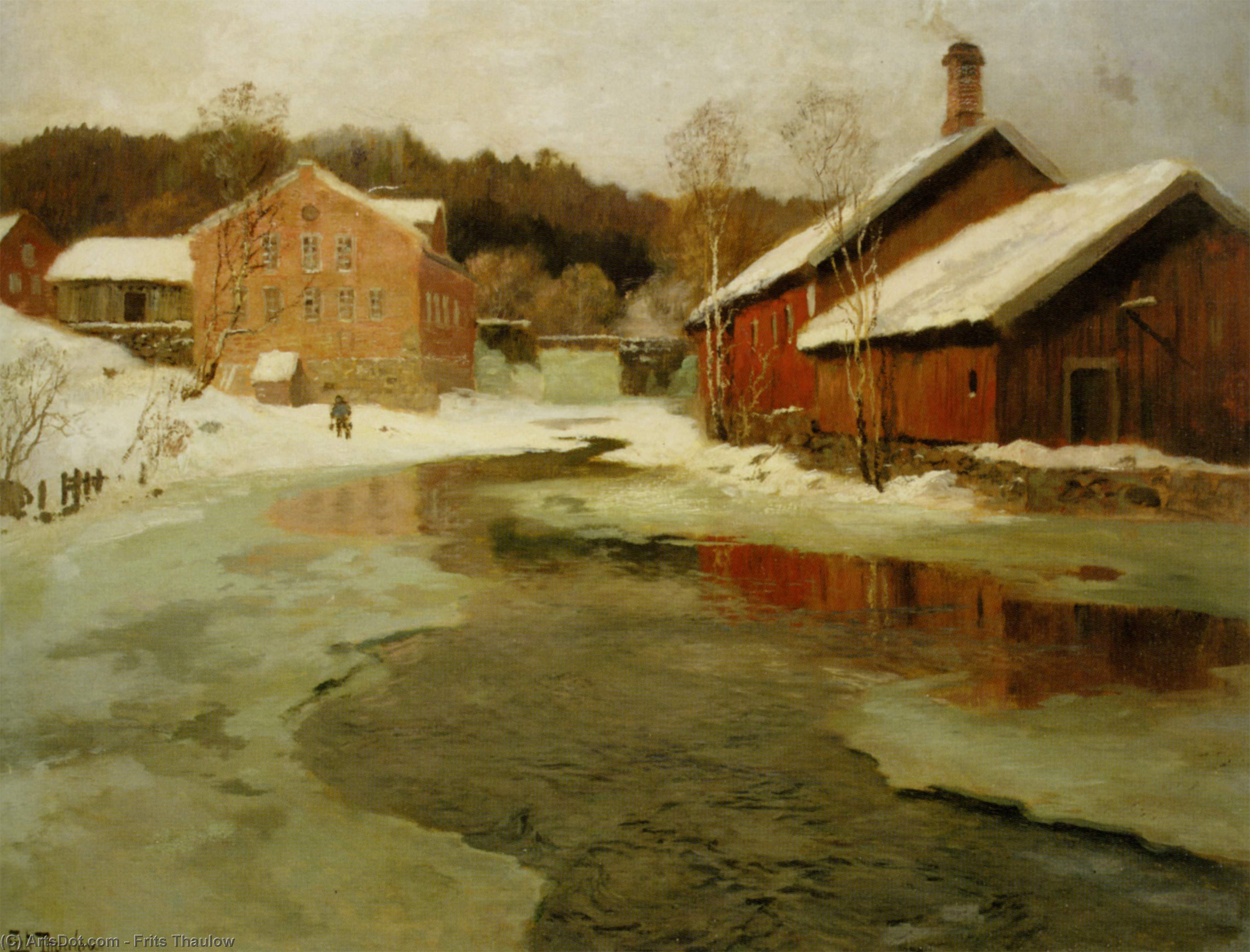 Wikioo.org - The Encyclopedia of Fine Arts - Painting, Artwork by Frits Thaulow - Vintersol