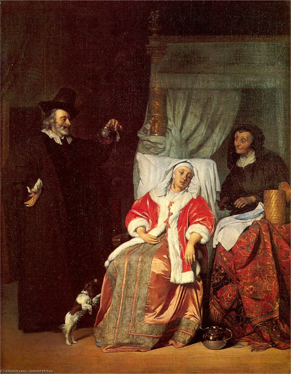 Wikioo.org - The Encyclopedia of Fine Arts - Painting, Artwork by Gabriel Metsu - The Doctor's Visit