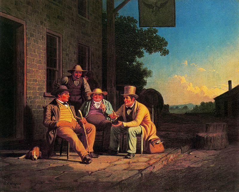 Wikioo.org - The Encyclopedia of Fine Arts - Painting, Artwork by George Caleb Bingham - Cavassing for a Vote or Candidate Electioneering