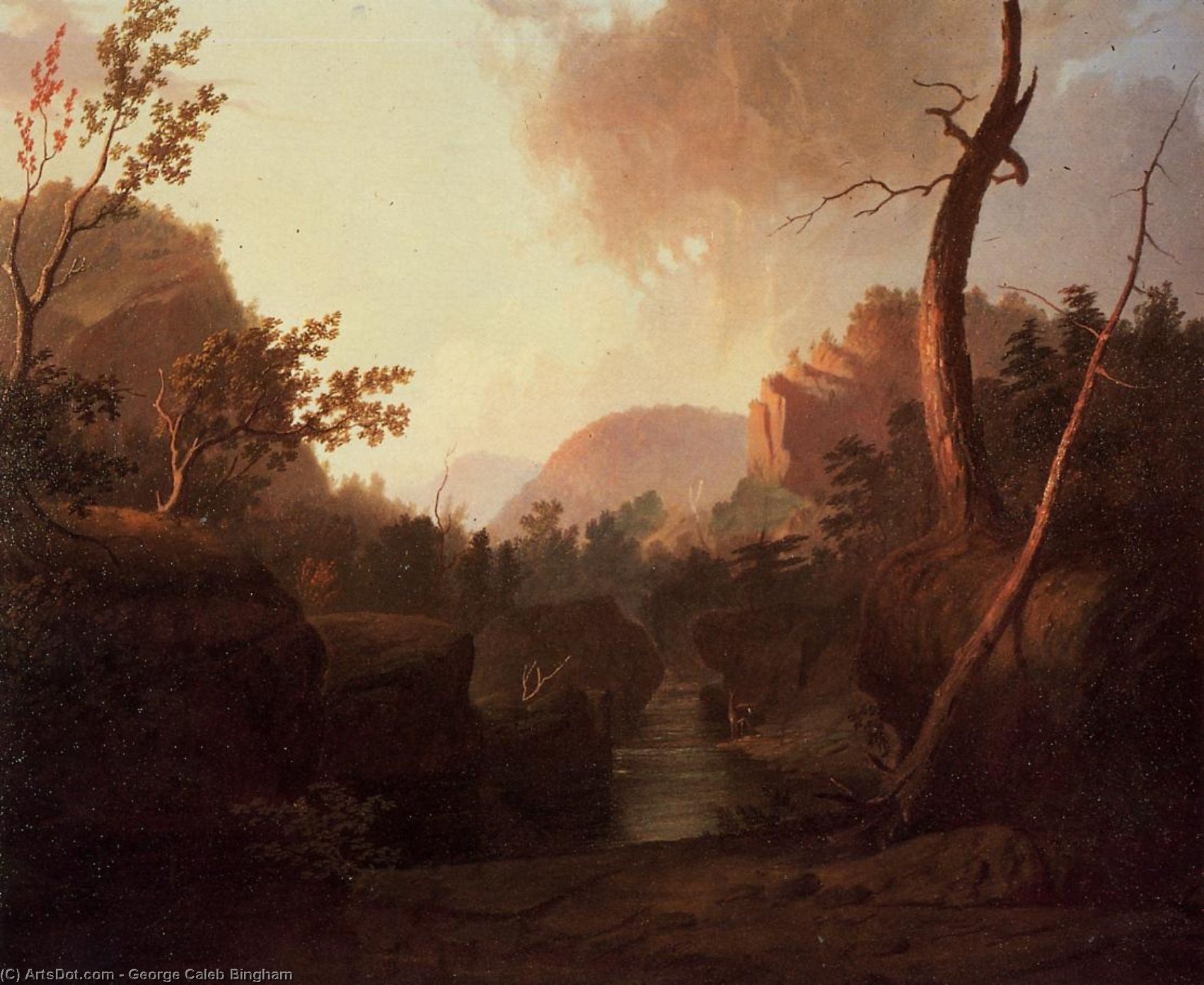 Wikioo.org - The Encyclopedia of Fine Arts - Painting, Artwork by George Caleb Bingham - Deer in Landscape