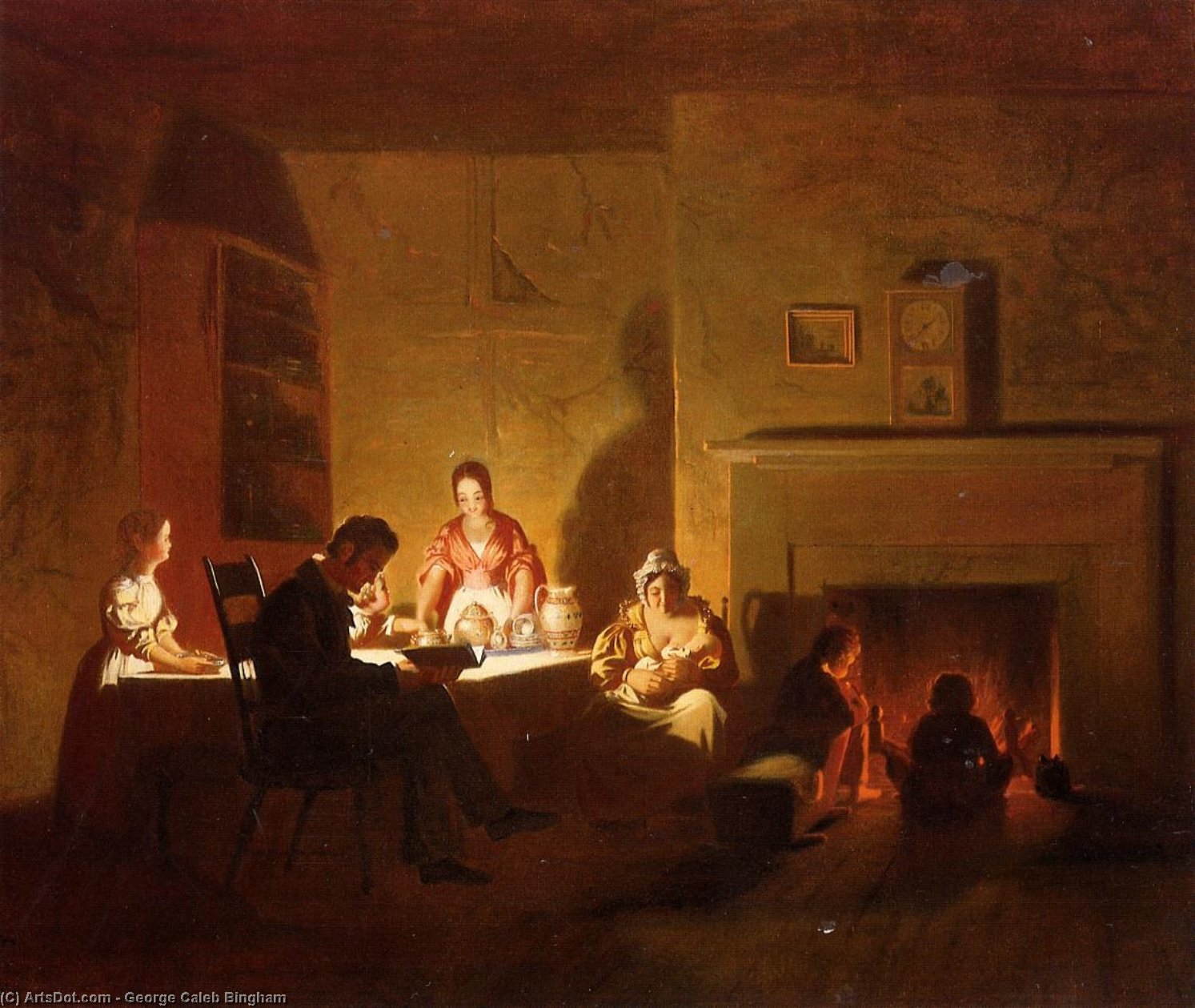 Wikioo.org - The Encyclopedia of Fine Arts - Painting, Artwork by George Caleb Bingham - Family Life on the Frontier