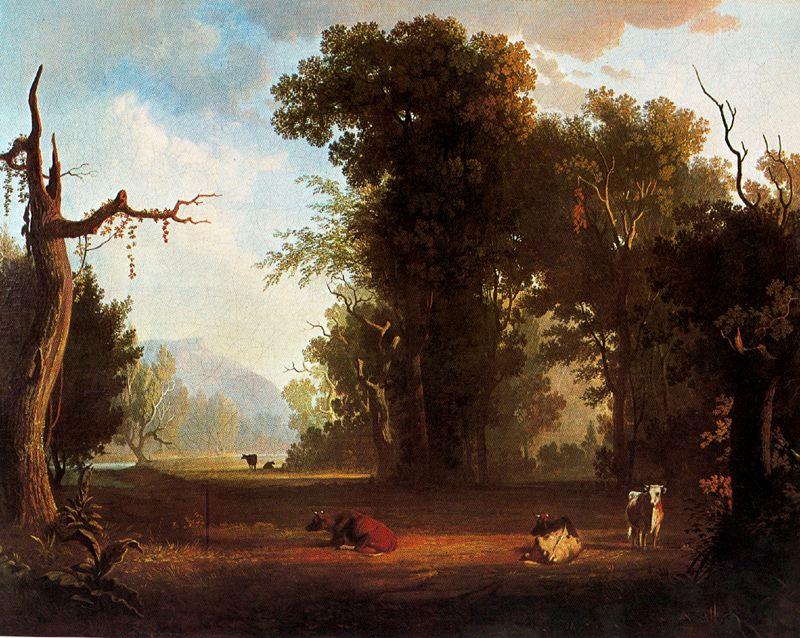 Wikioo.org - The Encyclopedia of Fine Arts - Painting, Artwork by George Caleb Bingham - Landscape with Cattle