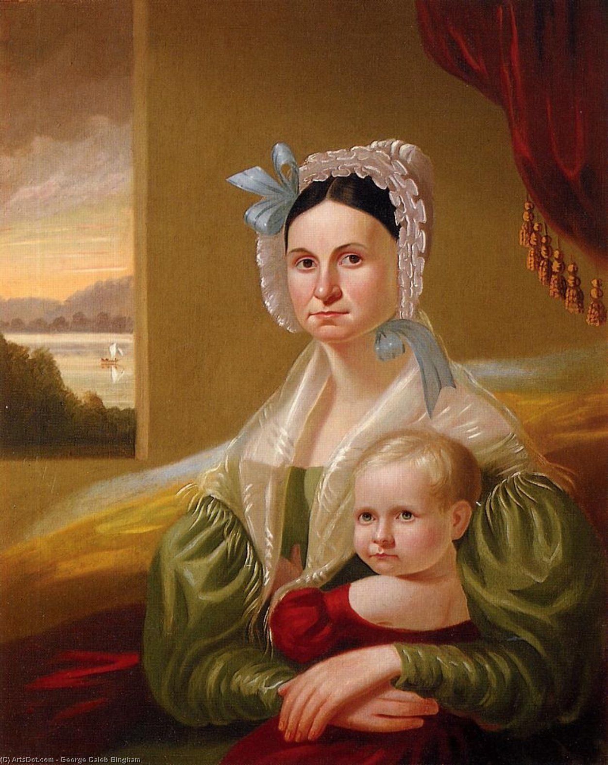Wikioo.org - The Encyclopedia of Fine Arts - Painting, Artwork by George Caleb Bingham - Mrs. David Steele Lamme and Son, William Wirt