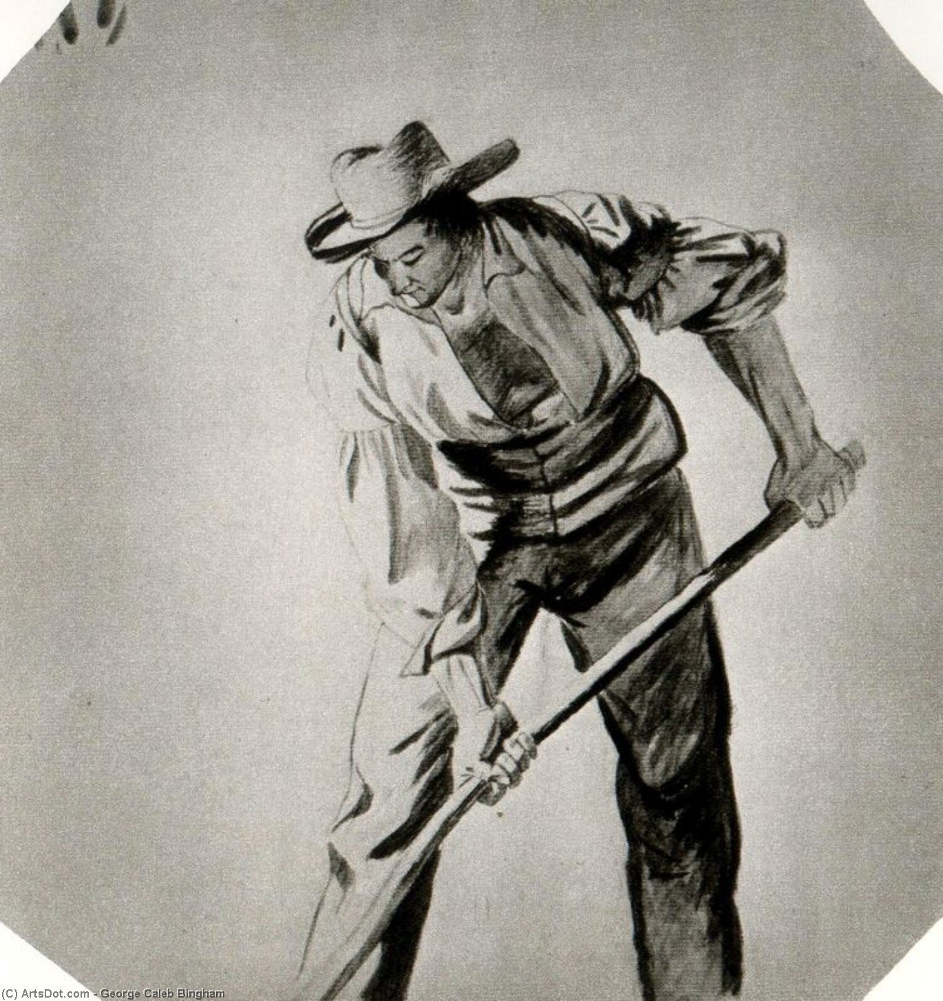 Wikioo.org - The Encyclopedia of Fine Arts - Painting, Artwork by George Caleb Bingham - Study of a Boatman for Boatmen on the Missouri