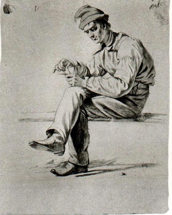 Wikioo.org - The Encyclopedia of Fine Arts - Painting, Artwork by George Caleb Bingham - Study of a Card Player