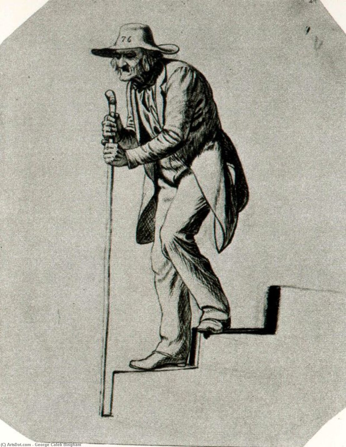 Wikioo.org - The Encyclopedia of Fine Arts - Painting, Artwork by George Caleb Bingham - Study of a Figure 10