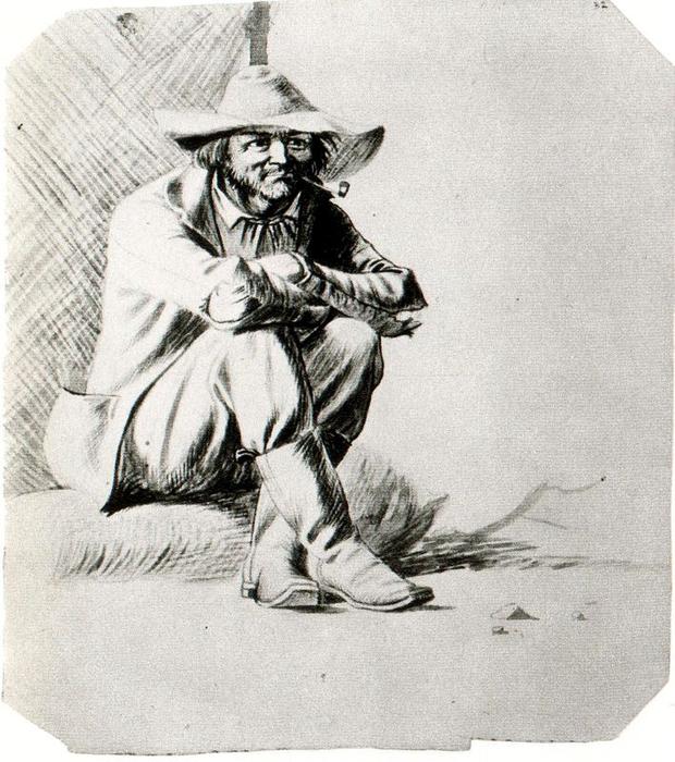Wikioo.org - The Encyclopedia of Fine Arts - Painting, Artwork by George Caleb Bingham - Study of a Figure 34