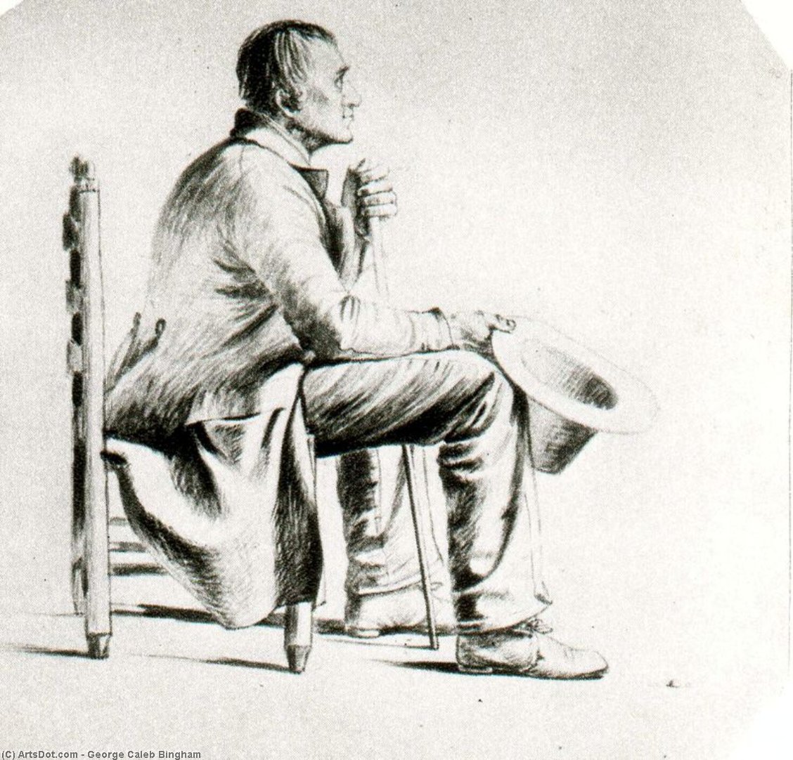 Wikioo.org - สารานุกรมวิจิตรศิลป์ - จิตรกรรม George Caleb Bingham - Study of a Figure 4