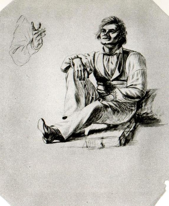WikiOO.org - Encyclopedia of Fine Arts - Målning, konstverk George Caleb Bingham - Study of a Figure 50