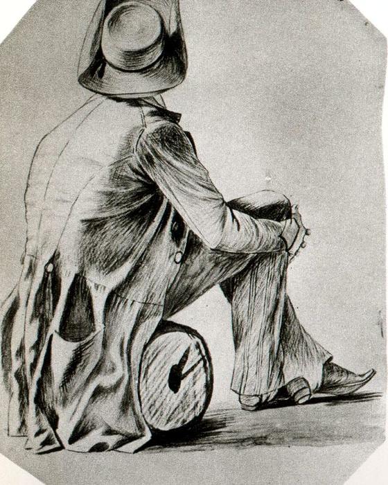 Wikioo.org - The Encyclopedia of Fine Arts - Painting, Artwork by George Caleb Bingham - Study of a Figure 54