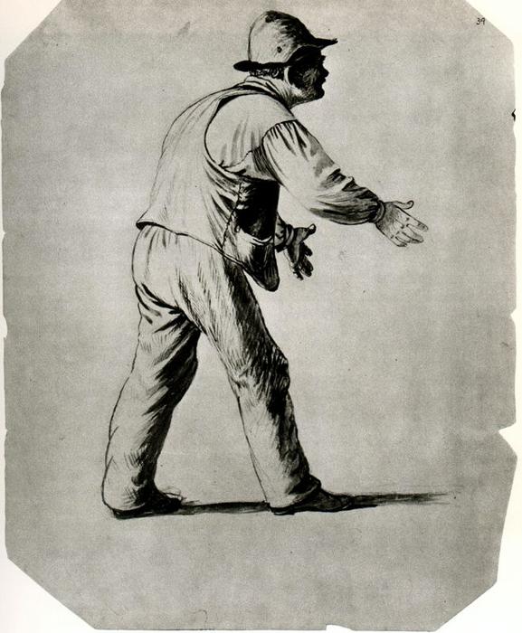 Wikioo.org - The Encyclopedia of Fine Arts - Painting, Artwork by George Caleb Bingham - Study of a Figure for The County Election