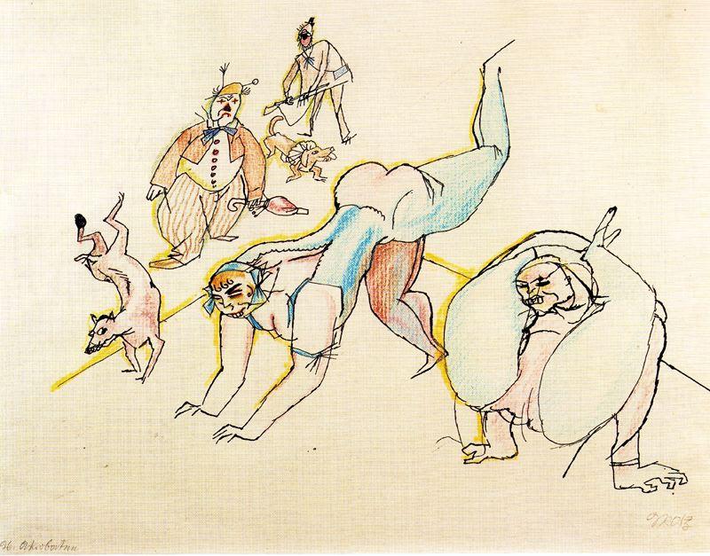 WikiOO.org - Güzel Sanatlar Ansiklopedisi - Resim, Resimler George Grosz - Acrobats