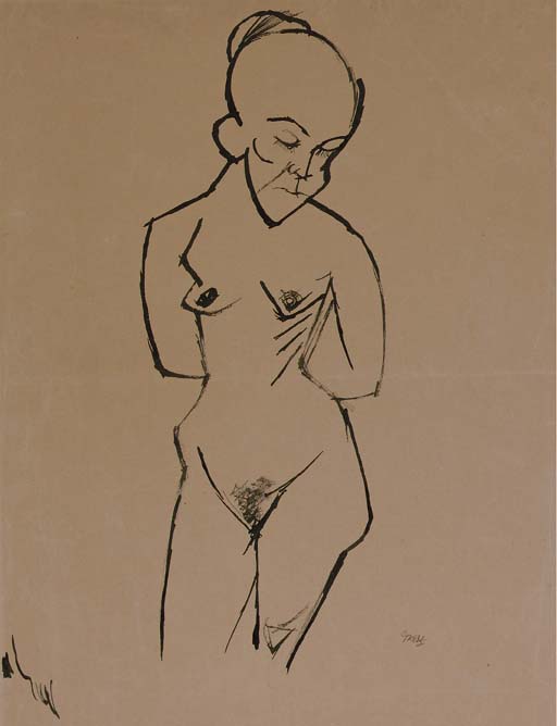 WikiOO.org - Encyclopedia of Fine Arts - Maleri, Artwork George Grosz - Akt
