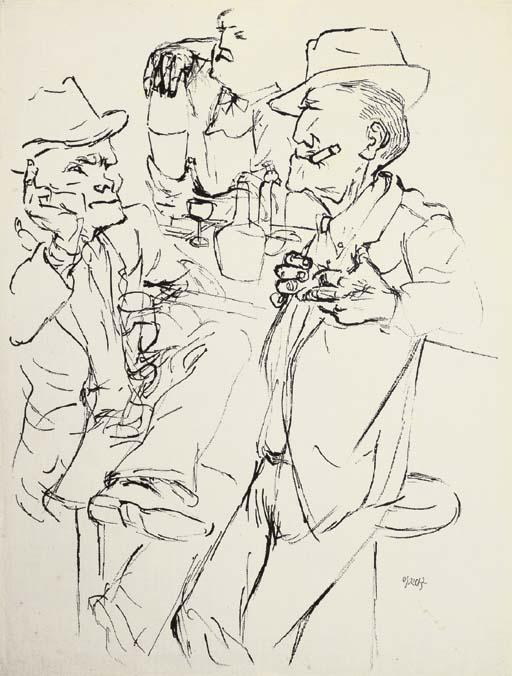 WikiOO.org - Encyclopedia of Fine Arts - Målning, konstverk George Grosz - At the Bar