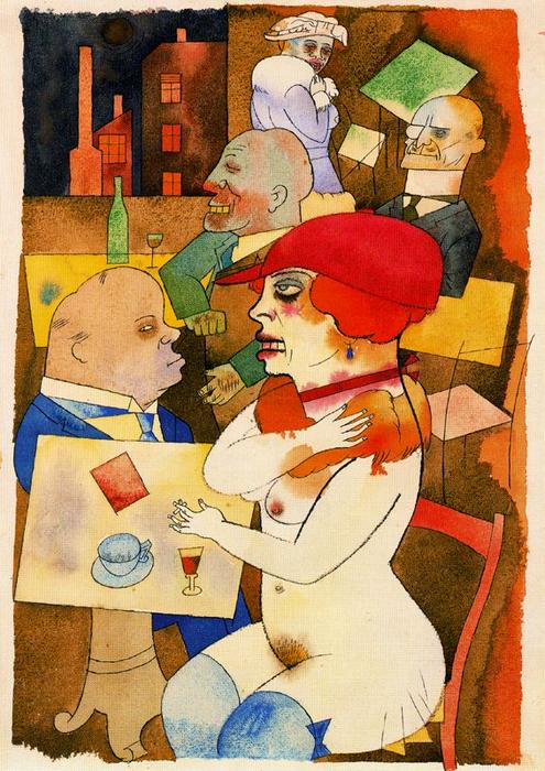 Wikioo.org - The Encyclopedia of Fine Arts - Painting, Artwork by George Grosz - Beauty, I will praise you!