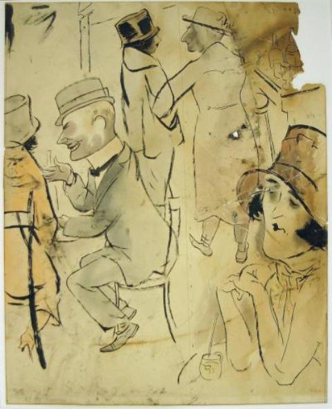Wikioo.org - The Encyclopedia of Fine Arts - Painting, Artwork by George Grosz - Cabaret Scene