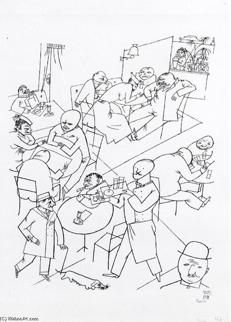 Wikioo.org - The Encyclopedia of Fine Arts - Painting, Artwork by George Grosz - Café