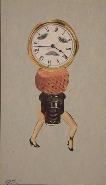 Wikioo.org - สารานุกรมวิจิตรศิลป์ - จิตรกรรม George Grosz - Clock-Faced Woman