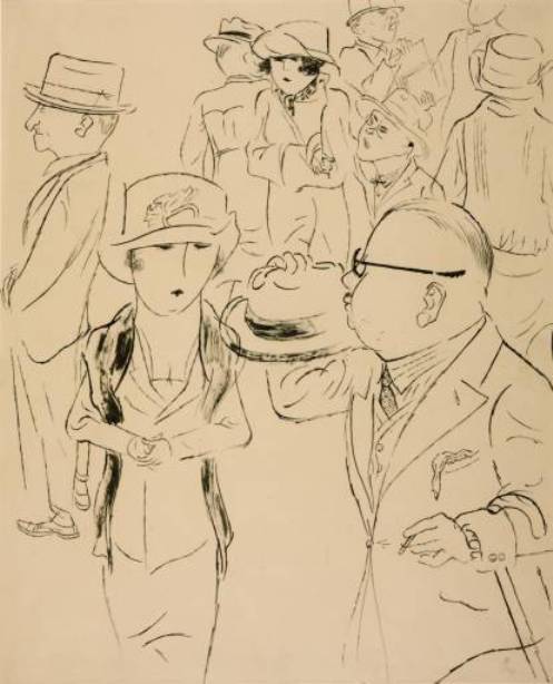 Wikioo.org - The Encyclopedia of Fine Arts - Painting, Artwork by George Grosz - Drawing for `The Mirror of the Bourgeoisie'