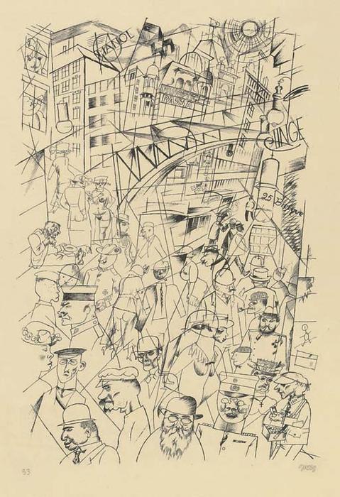 Wikioo.org - The Encyclopedia of Fine Arts - Painting, Artwork by George Grosz - Friedrichstrasse