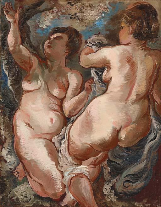 WikiOO.org - Encyclopedia of Fine Arts - Målning, konstverk George Grosz - Hommage to Rubens