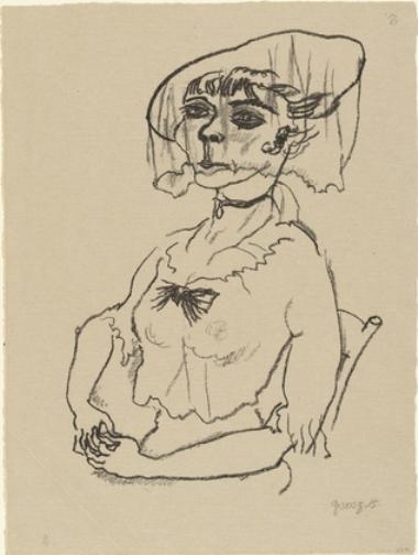 WikiOO.org - Encyclopedia of Fine Arts - Maleri, Artwork George Grosz - Lady with a Veil