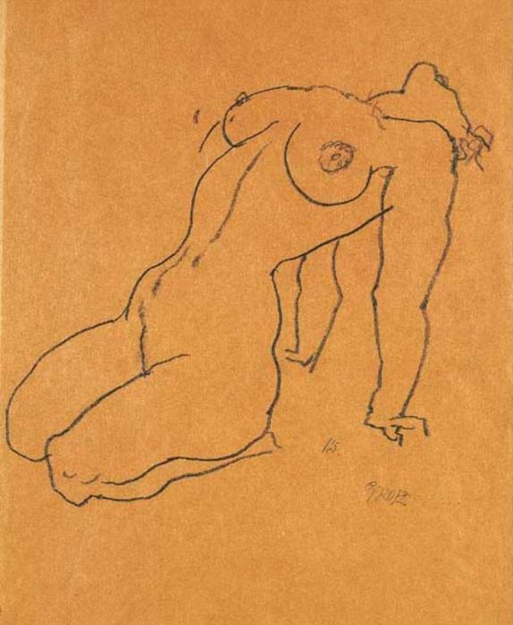 Wikoo.org - موسوعة الفنون الجميلة - اللوحة، العمل الفني George Grosz - Nude 4