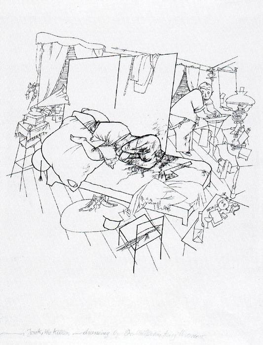 Wikioo.org - The Encyclopedia of Fine Arts - Painting, Artwork by George Grosz - Pleasure murder in the Ackerstrasse