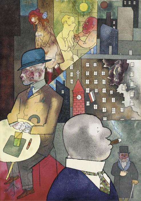 Wikioo.org - The Encyclopedia of Fine Arts - Painting, Artwork by George Grosz - Quer durch Berlin N.