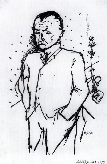 WikiOO.org - Encyclopedia of Fine Arts - Festés, Grafika George Grosz - Self portrait 1