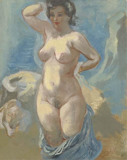Wikioo.org – La Enciclopedia de las Bellas Artes - Pintura, Obras de arte de George Grosz - De pie desnudo 1