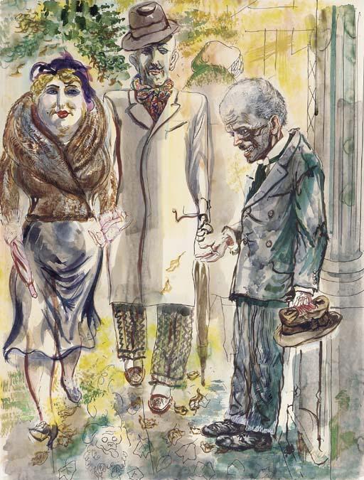 WikiOO.org - Enciklopedija likovnih umjetnosti - Slikarstvo, umjetnička djela George Grosz - Streetscene in Berlin 3