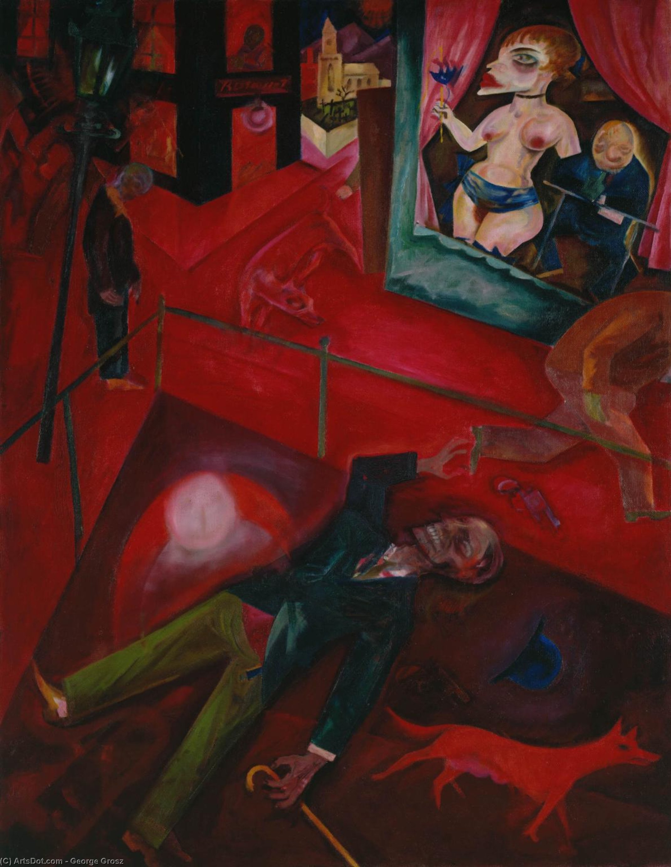 WikiOO.org - Encyclopedia of Fine Arts - Maľba, Artwork George Grosz - Suicide