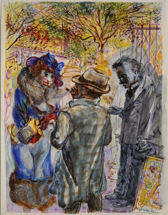 Wikioo.org - The Encyclopedia of Fine Arts - Painting, Artwork by George Grosz - Temptation