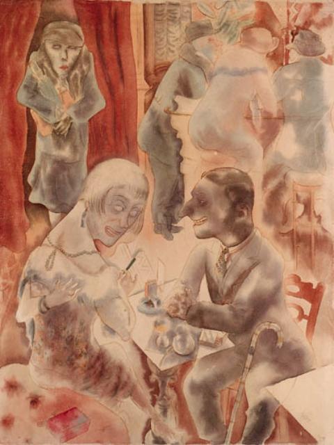 Wikioo.org - The Encyclopedia of Fine Arts - Painting, Artwork by George Grosz - The Conversation