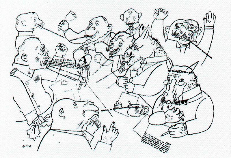 WikiOO.org - Güzel Sanatlar Ansiklopedisi - Resim, Resimler George Grosz - The Voice of the People is the Voice of God from The Face of the Ruling Class