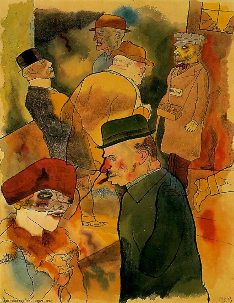Wikioo.org - The Encyclopedia of Fine Arts - Painting, Artwork by George Grosz - Twilight