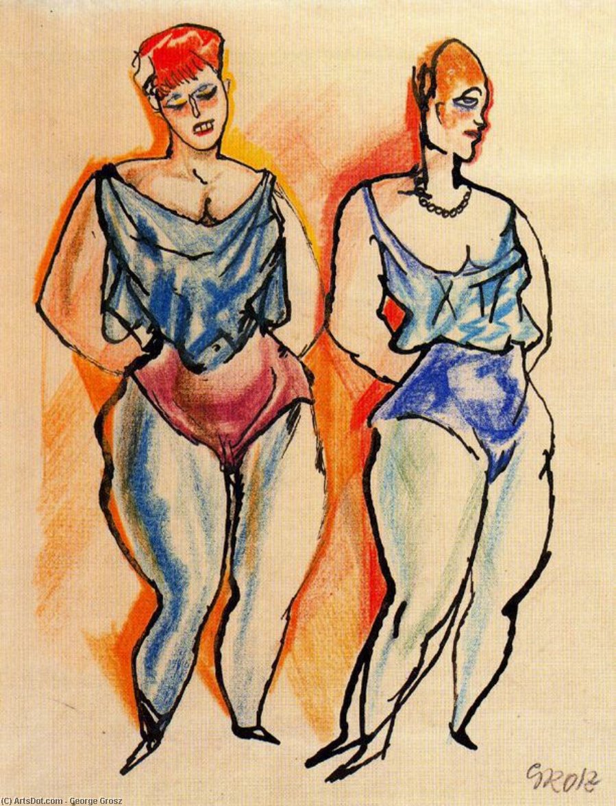 WikiOO.org - Encyclopedia of Fine Arts - Maľba, Artwork George Grosz - vaudeville dancer