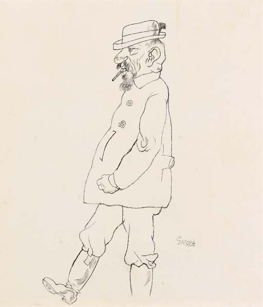 WikiOO.org - 백과 사전 - 회화, 삽화 George Grosz - Walking Man