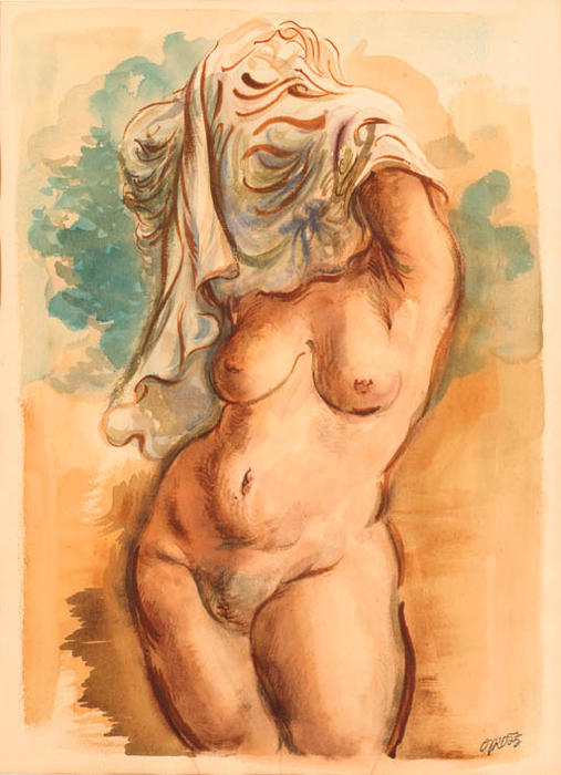 Wikioo.org - The Encyclopedia of Fine Arts - Painting, Artwork by George Grosz - woman undressing