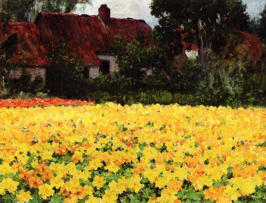 Wikioo.org - The Encyclopedia of Fine Arts - Painting, Artwork by George Hitchcock - Yellow Nasturtiums