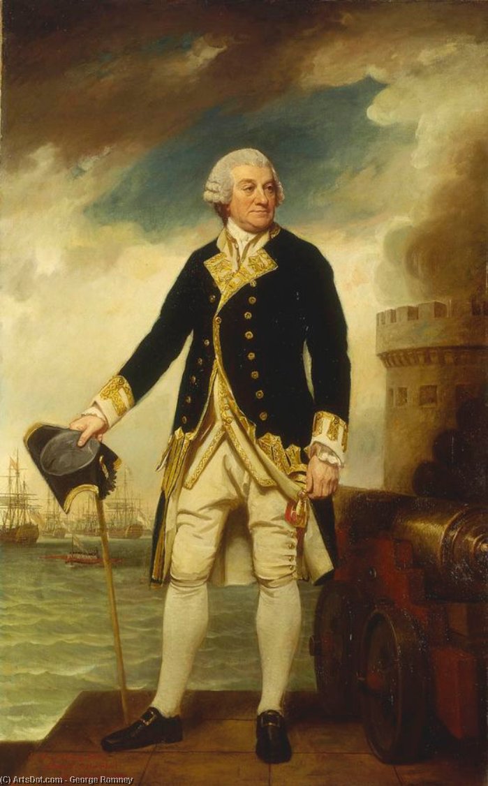 WikiOO.org - Encyclopedia of Fine Arts - Maalaus, taideteos George Romney - Admiral Sir Francis Geary