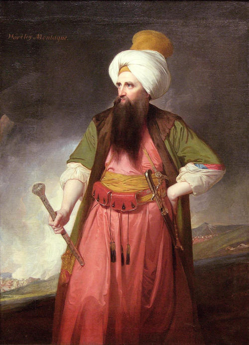 Wikioo.org - The Encyclopedia of Fine Arts - Painting, Artwork by George Romney - Edward Wortley Montagu in Turkish Dress