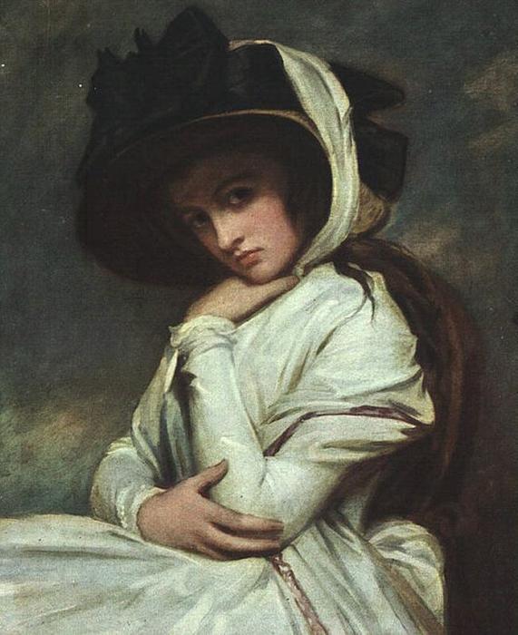 Wikioo.org – L'Enciclopedia delle Belle Arti - Pittura, Opere di George Romney - Lady Hamilton in un cappello di paglia